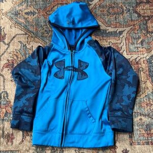 Under Armour Blue Zip-Up Hoodie Sweatshirt. Youth 7